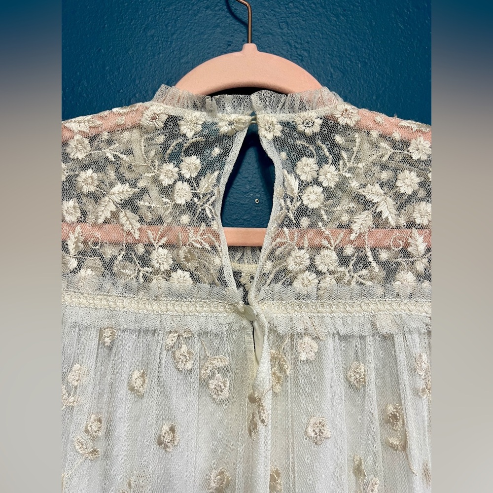 Needle & Thread Reflection Disty Cream Embroidered Floral Lace Dress - Size 6 - Picture 9 of 16